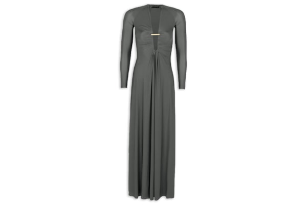 Vestido Longo Joanne Det - Cinza