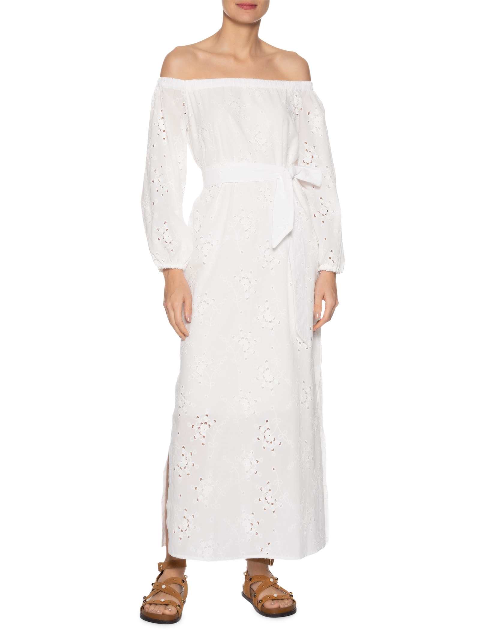 Vestido Longo Laise Branco Maria Filó