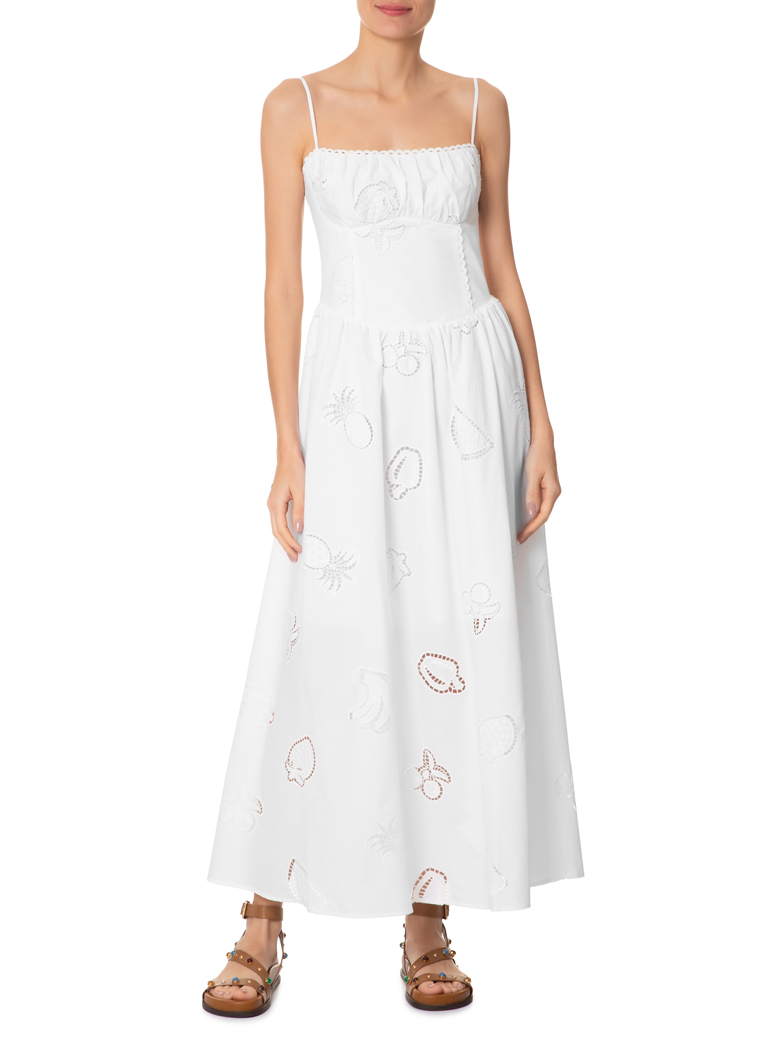 Vestido Longo Laise Buque Branco Farm