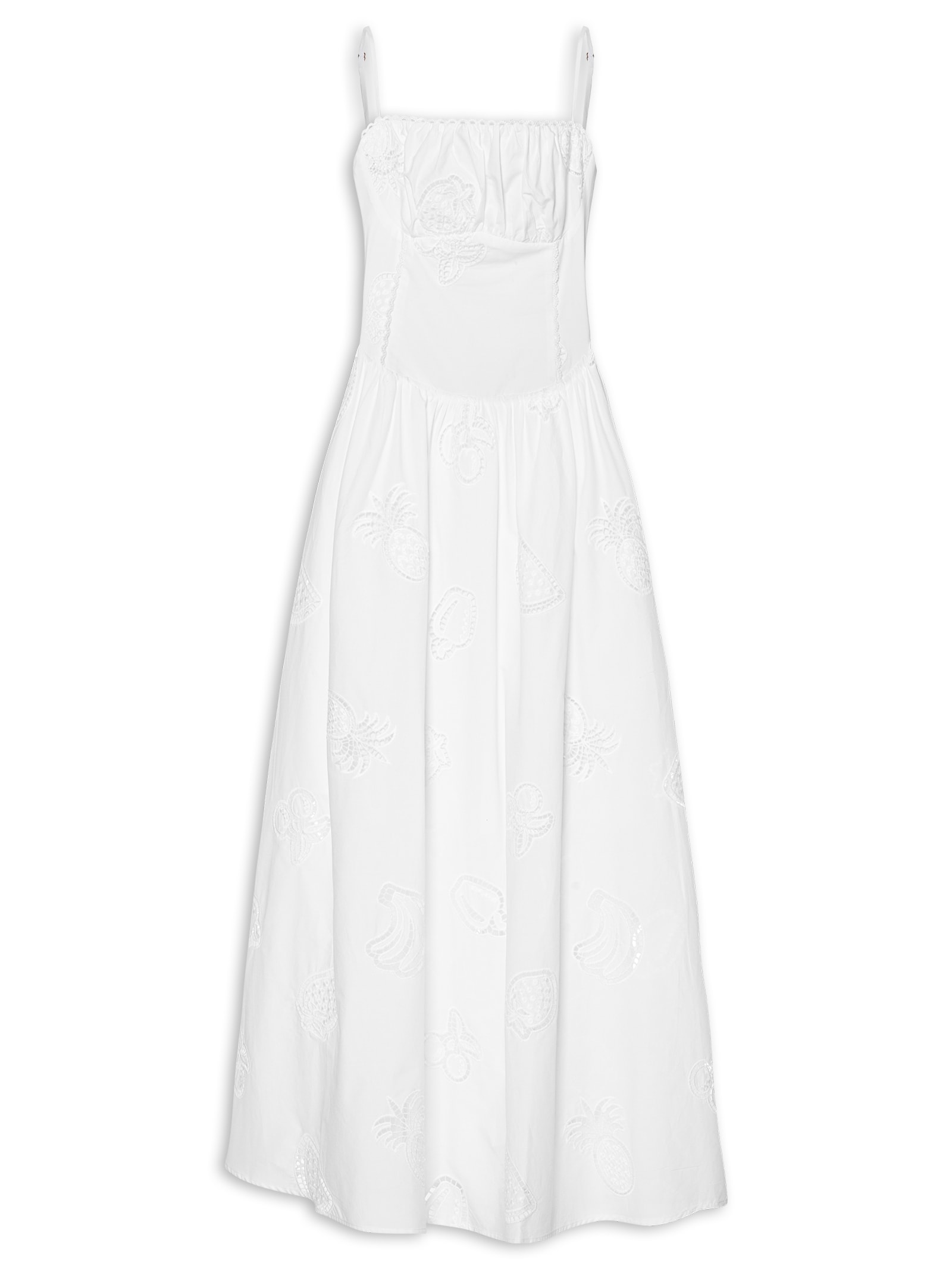 Vestido Longo Laise Buque Branco Farm