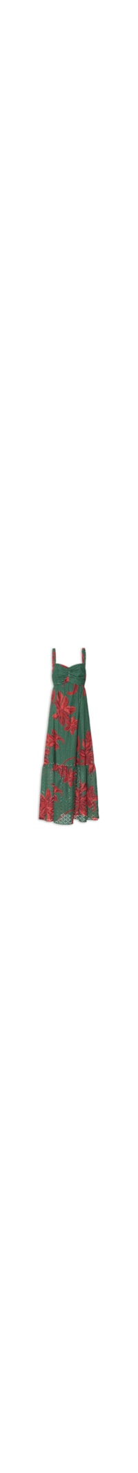 Vestido Longo Laise Estampa Botânico - Verde