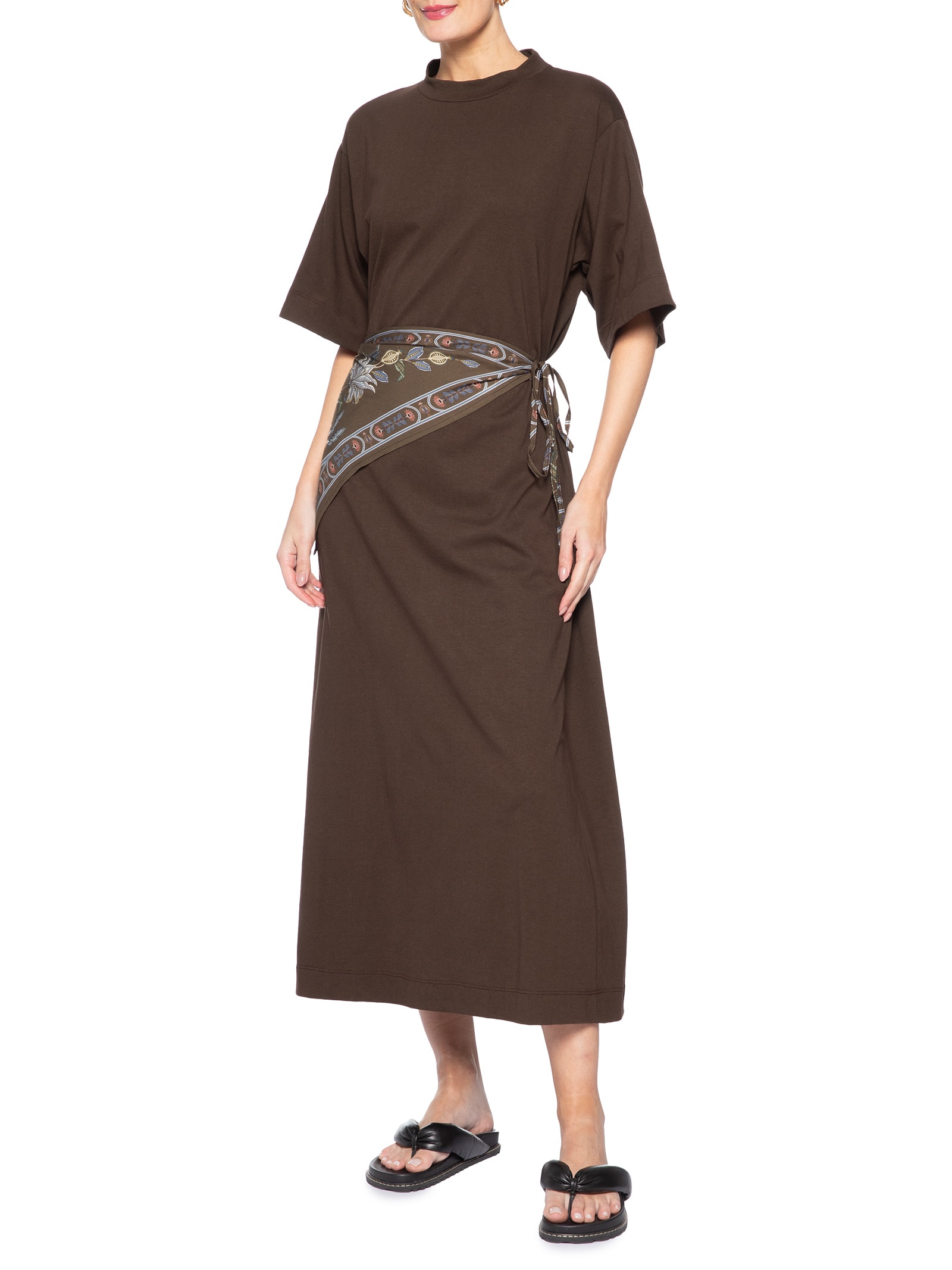 Vestido Longo Lenço Flor do Deserto – Marrom Farm