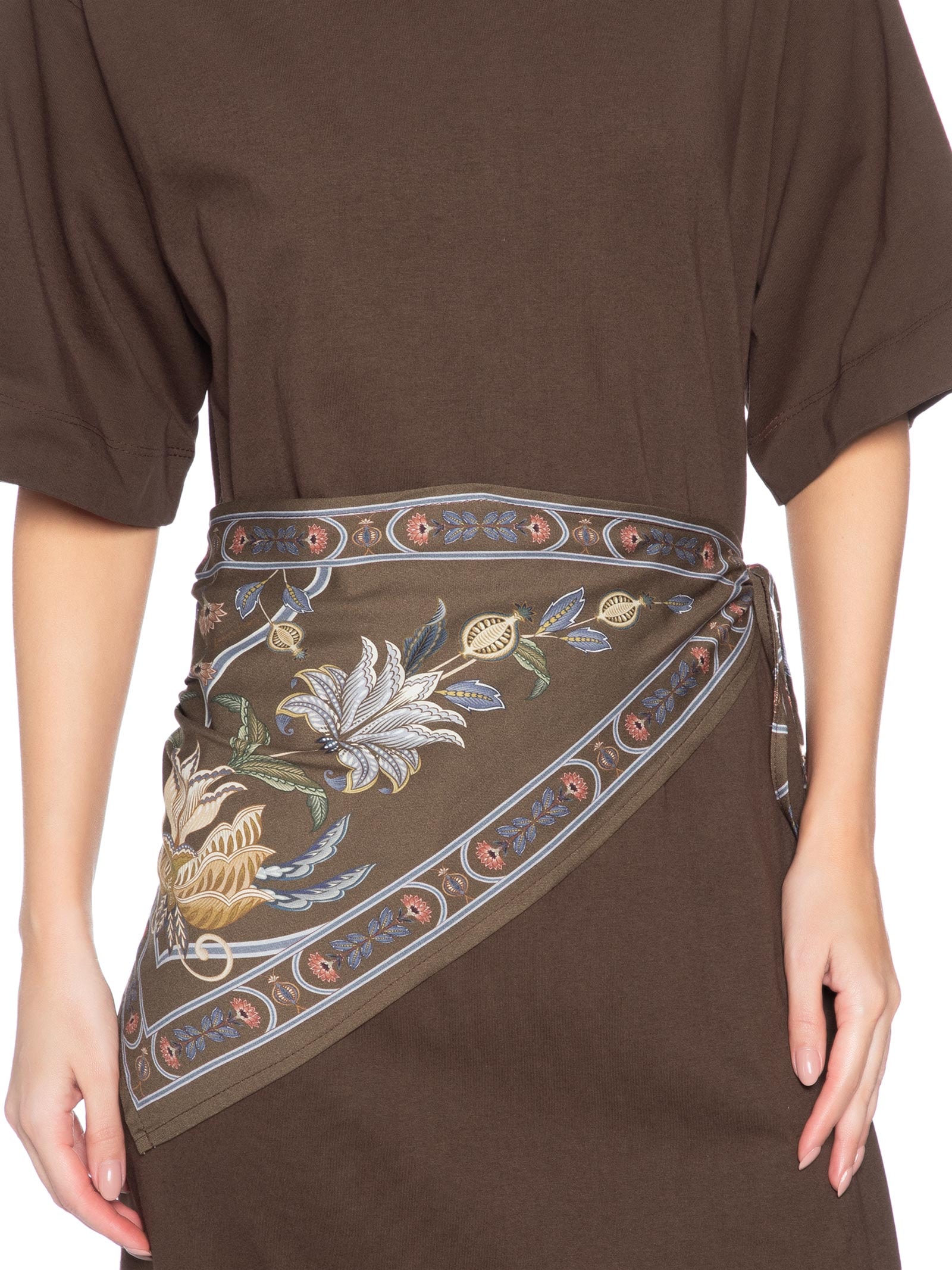 Vestido Longo Lenço Flor do Deserto – Marrom Farm
