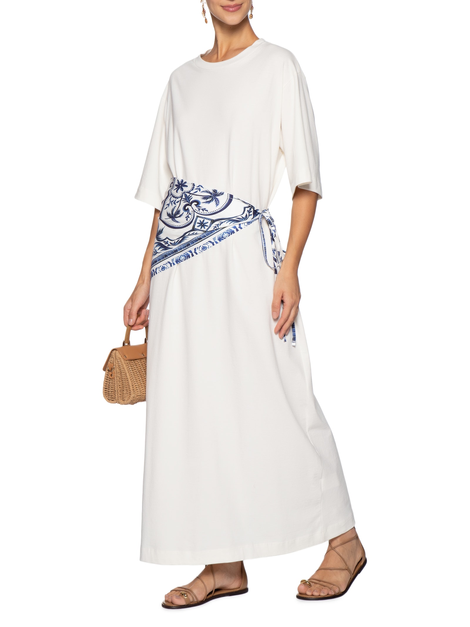 Vestido Longo Lenço Maravilha Branco Farm