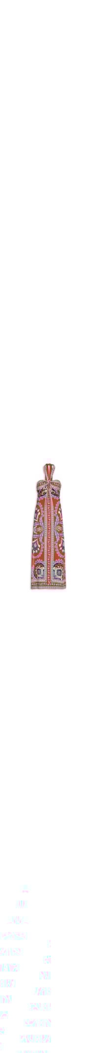 Vestido Longo Lenço Náutico - Vermelho