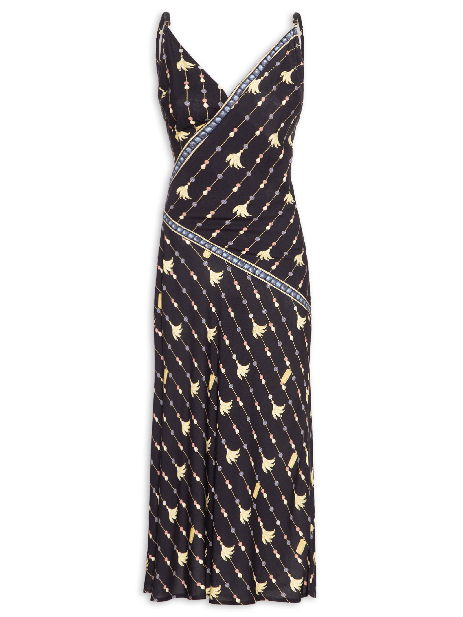 Vestido Longo Lenço Petra – Preto Farm