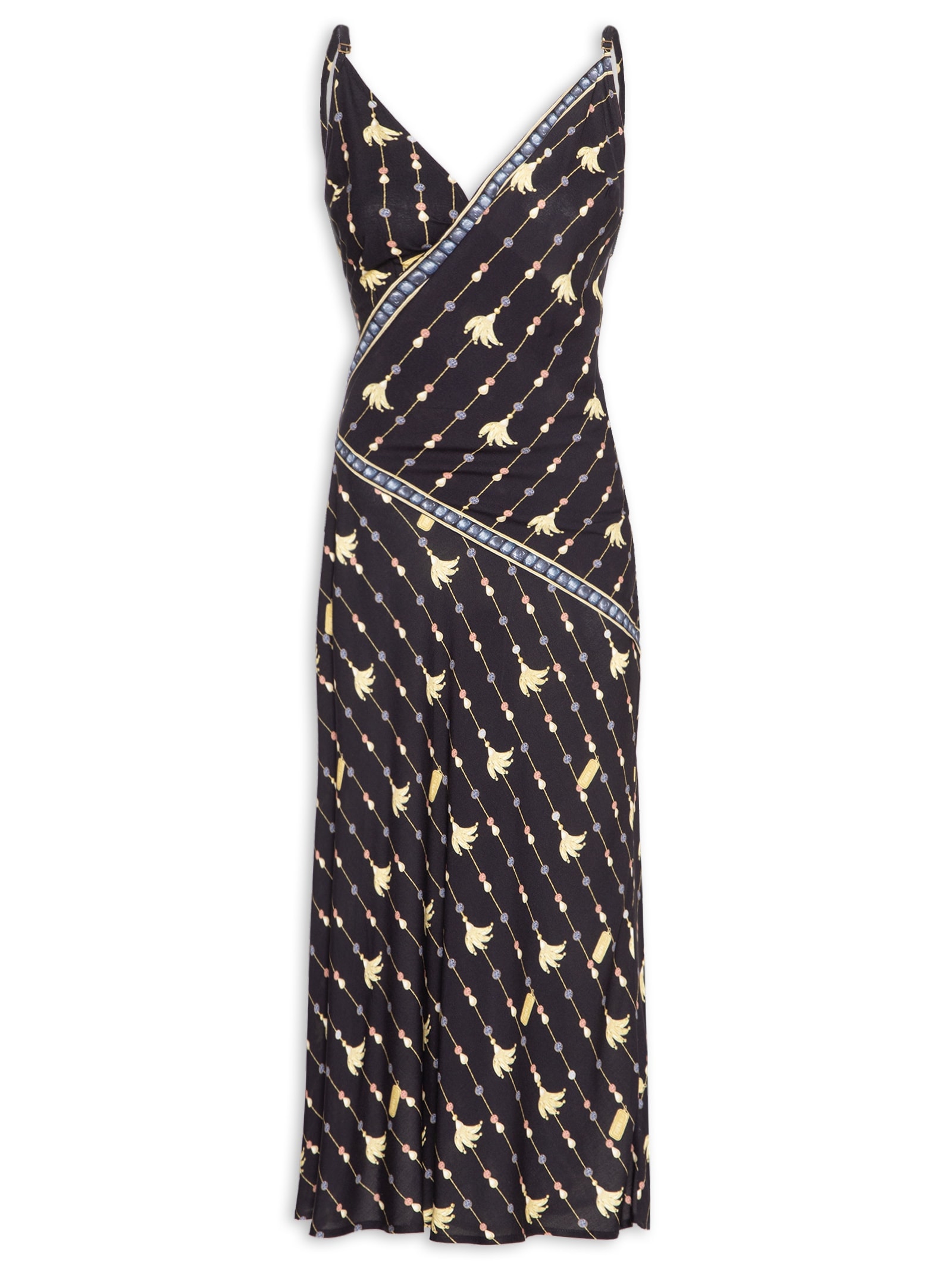 Vestido Longo Lenço Petra – Preto Farm