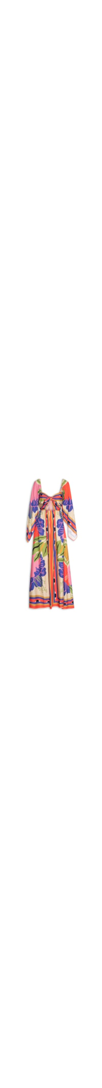 Vestido Longo Lenço Surreal - Vermelho