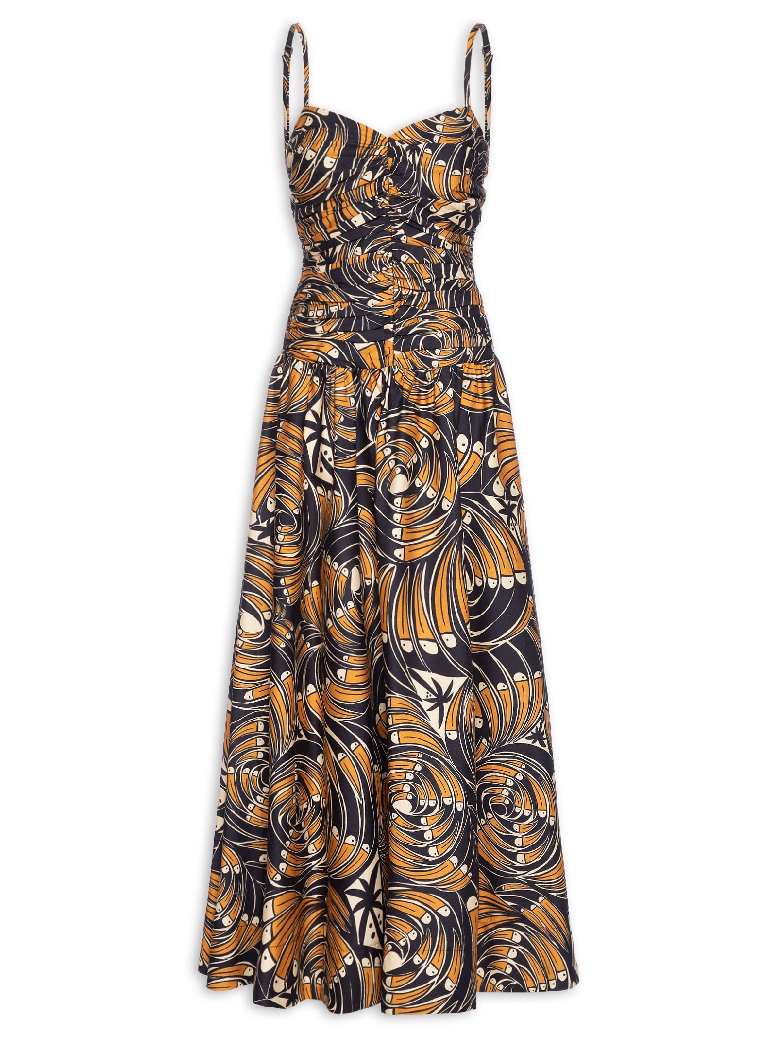 Vestido Longo Leque De Tucano Preto Farm