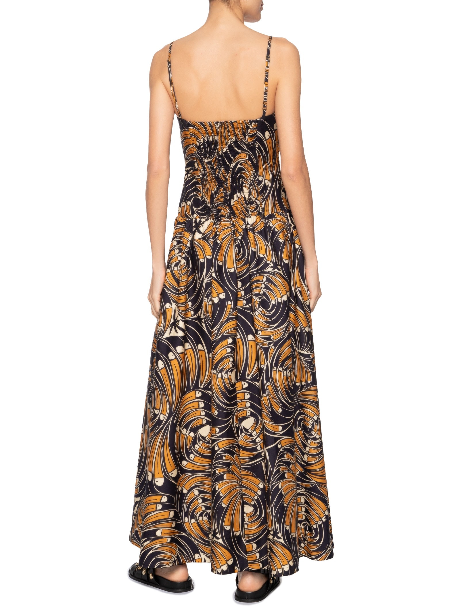 Vestido Longo Leque De Tucano Preto Farm