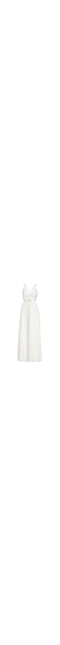 Vestido Longo Linho Bordado Lurex Sol - Branco
