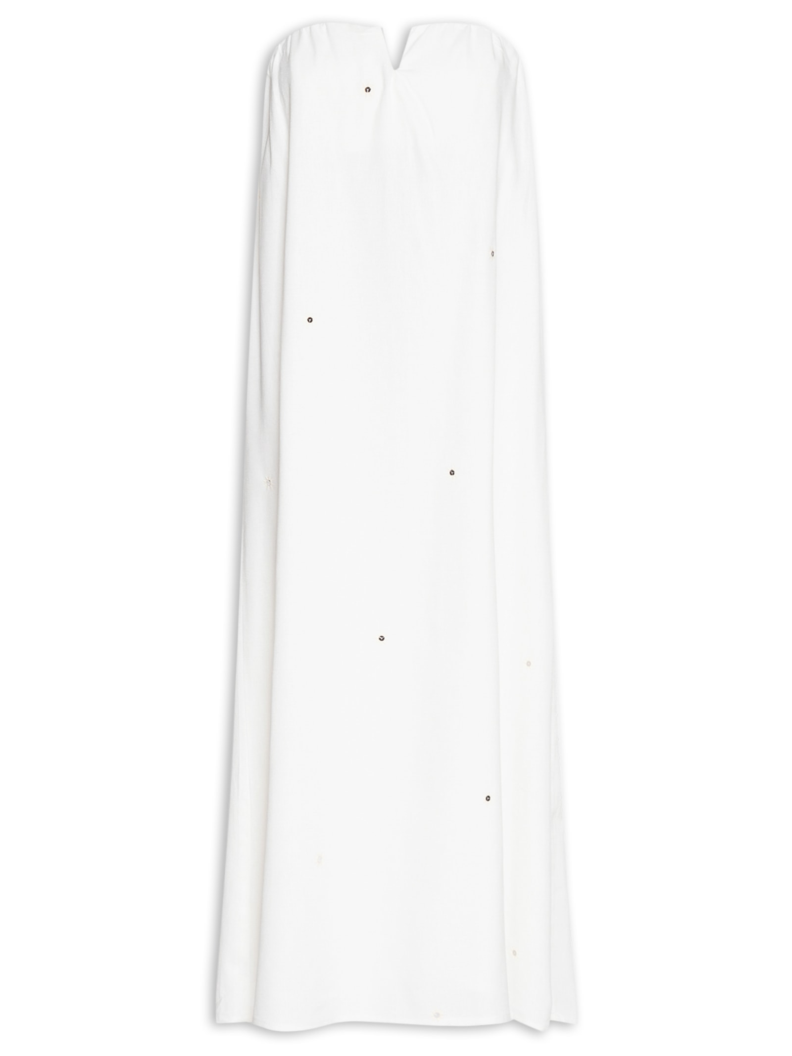 Vestido Longo Linho Bordado Paetê Off White Dress To