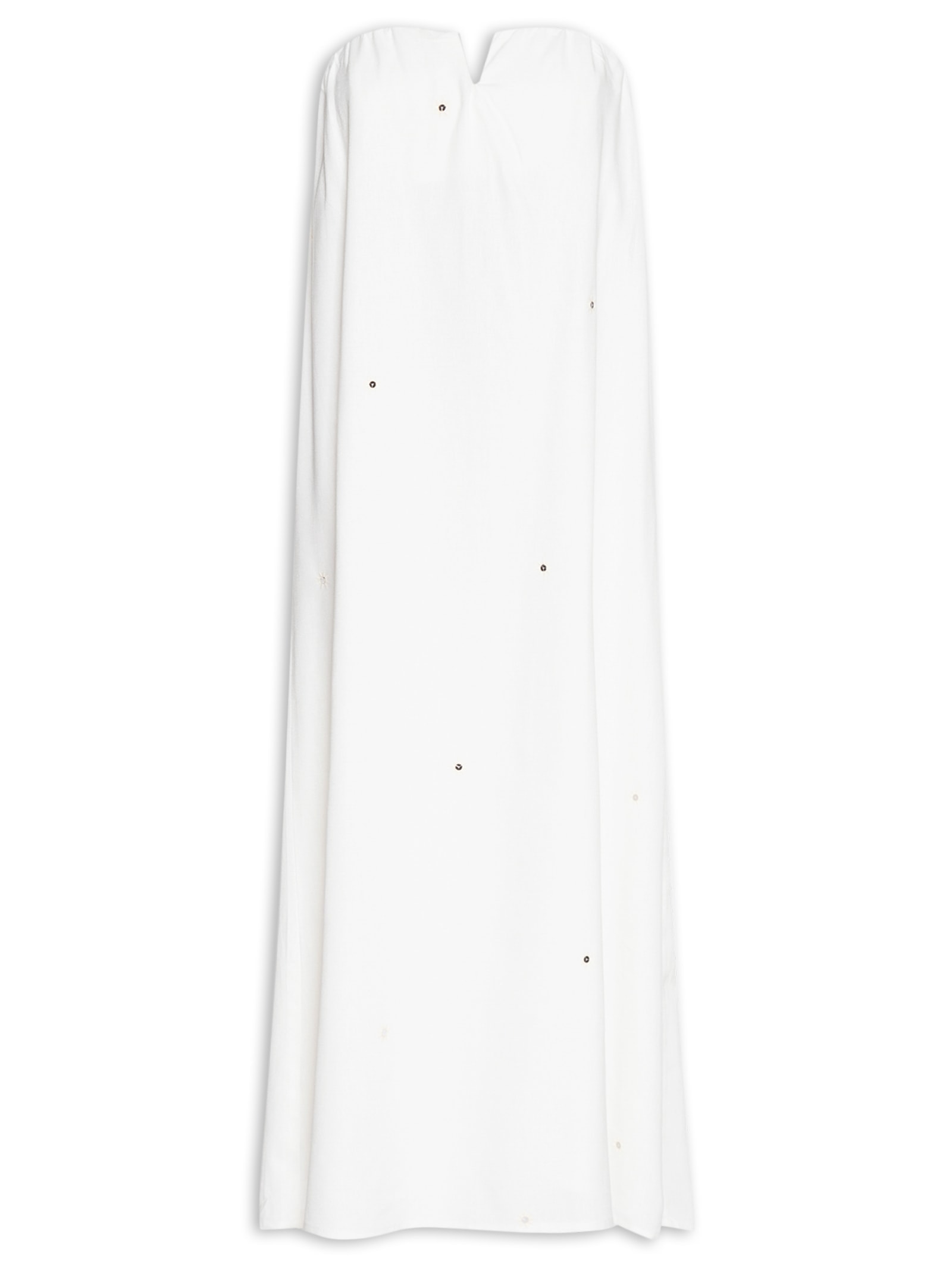 Vestido Longo Linho Bordado Paetê Off White Dress To