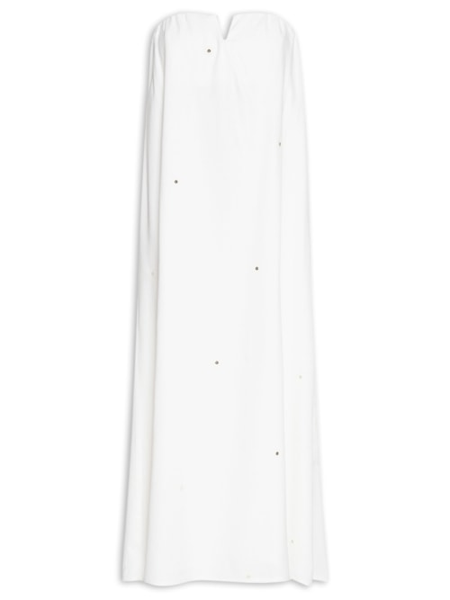 Vestido Longo Linho Bordado Paetê – Off White