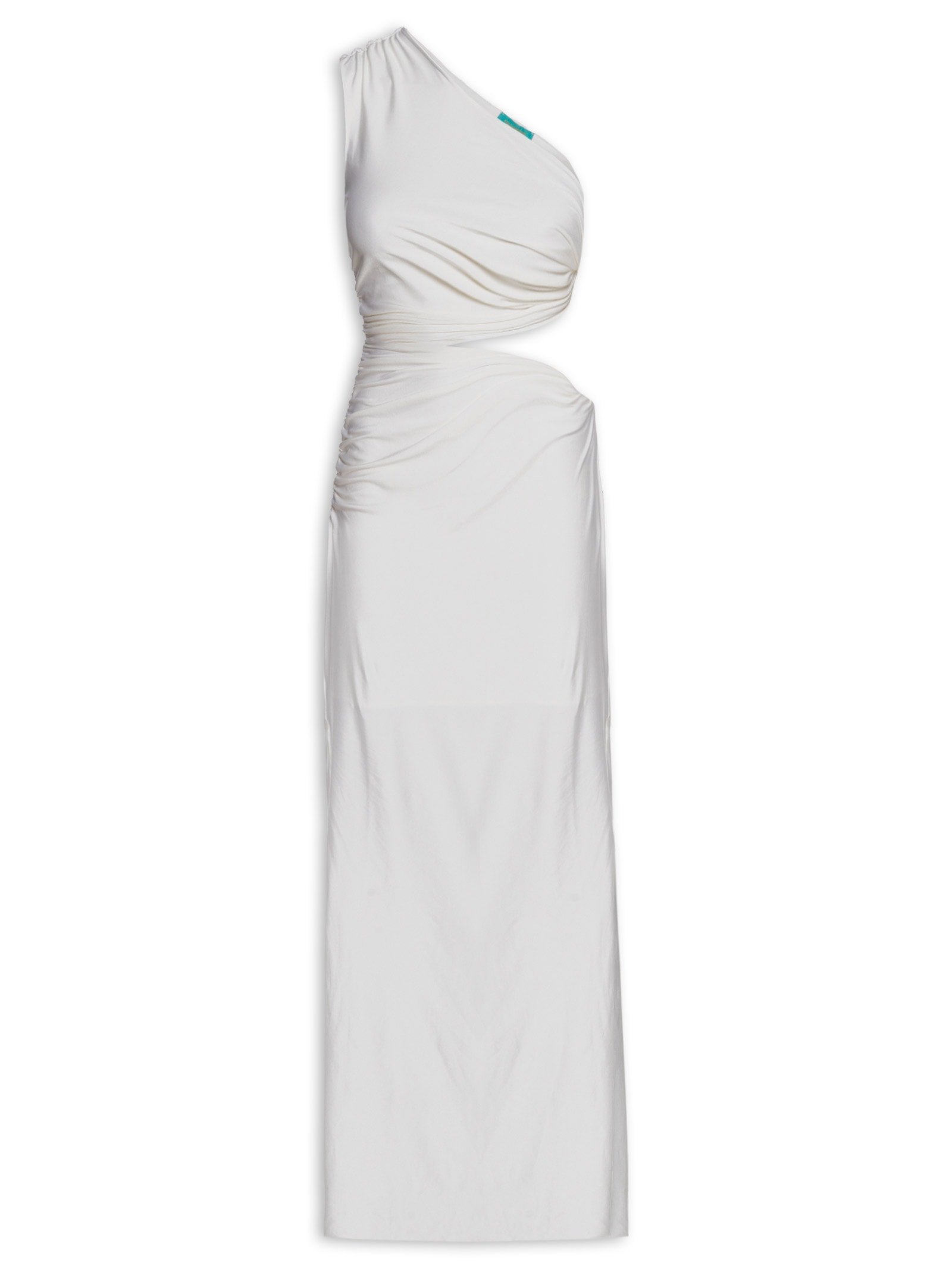Vestido Longo Liso De Um Ombro Só Branco Cia Marítima