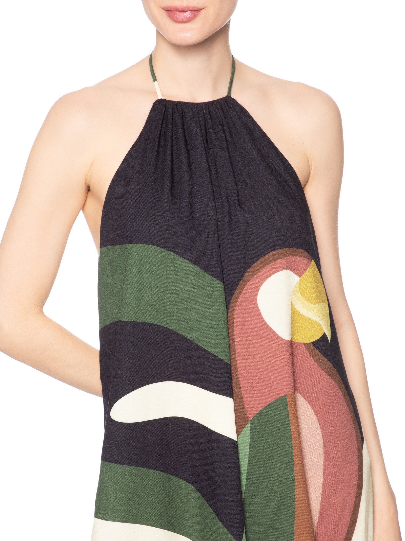 Vestido Longo Listra Arara Verde Farm