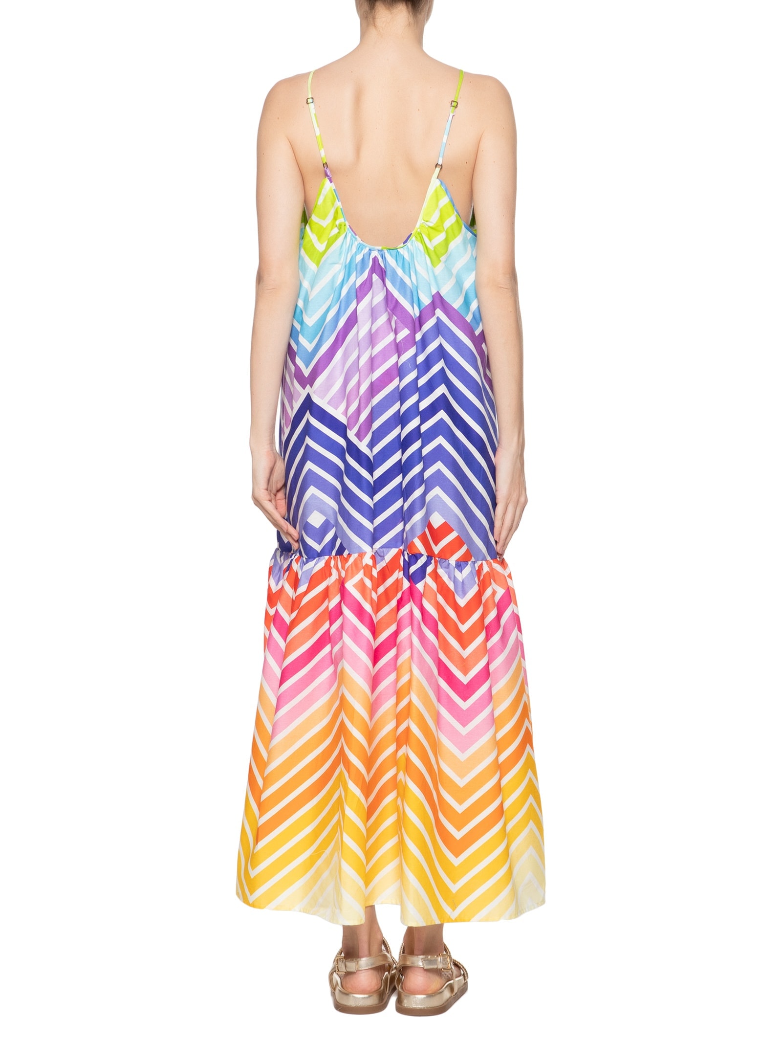 Vestido Longo Listra Degradê Azul Farm