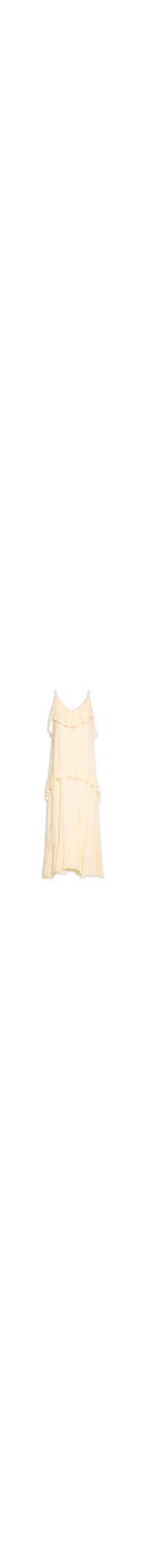 Vestido Longo Lurex Babados - Amarelo