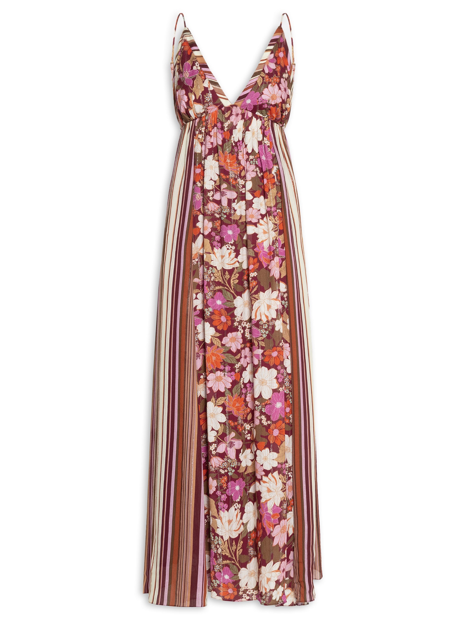 Vestido Longo Lurex Jasmin Solar Mix Rosa Dress To