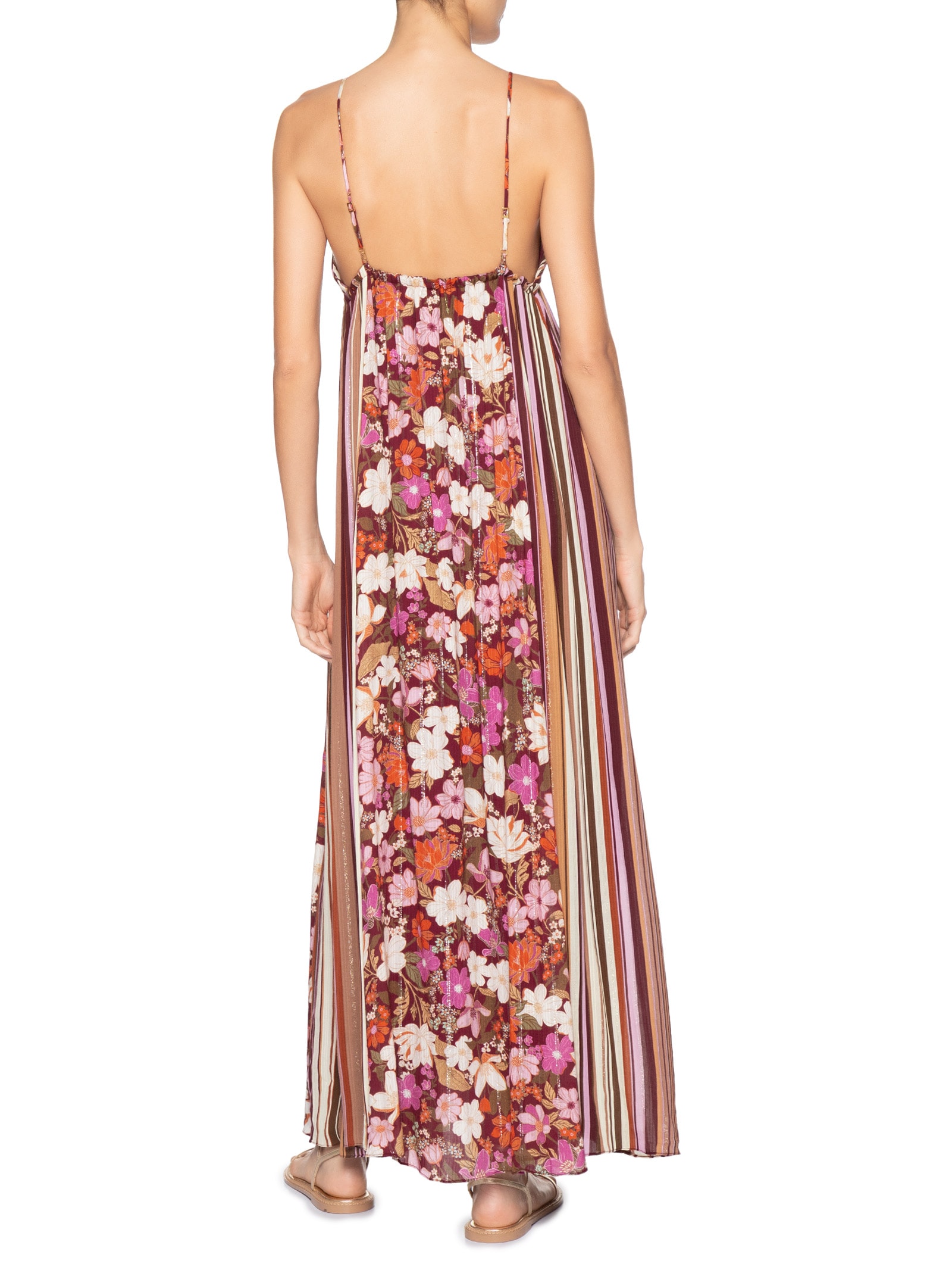 Vestido Longo Lurex Jasmin Solar Mix Rosa Dress To