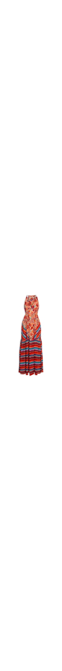 Vestido Longo Lurex Mantra Mix - Laranja