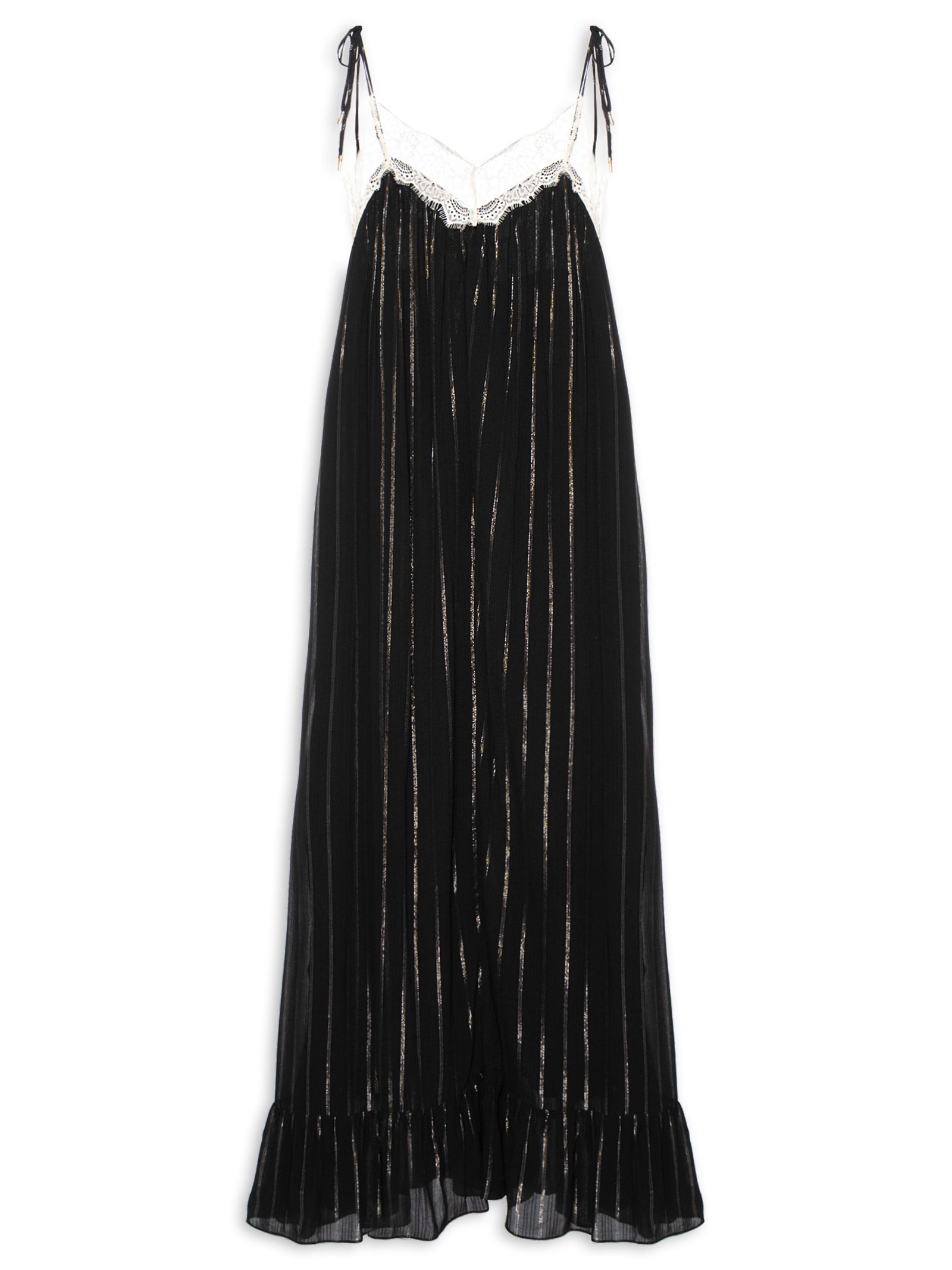Vestido Longo Lurex Renda Preto Dress To