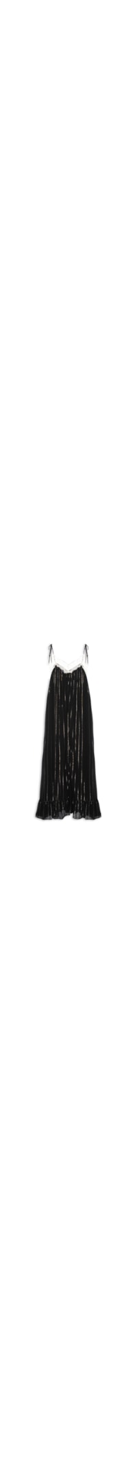 Vestido Longo Lurex Renda - Preto