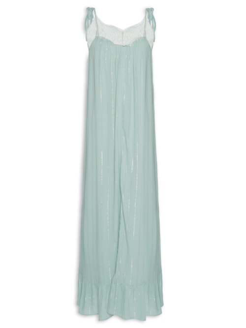 Vestido Longo Lurex Renda - Verde