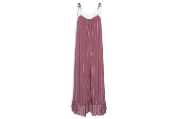 Vestido Longo Lurex Renda - Vermelho