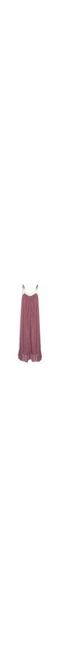 Vestido Longo Lurex Renda - Vermelho