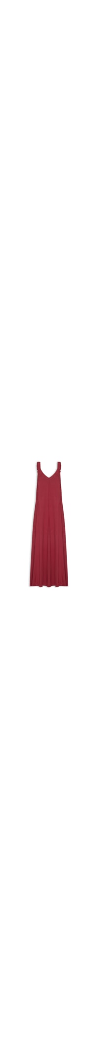 Vestido Longo Malha Decote V - Vermelho