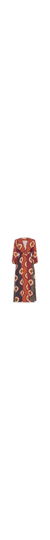 Vestido Longo Manga Bufante - Marrom