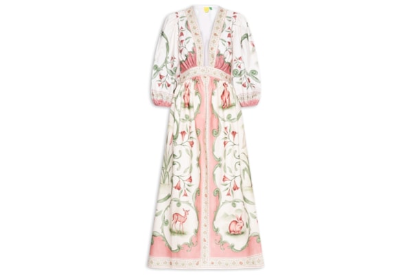 Vestido Longo Manga Curta Doce Encanto - Rosa