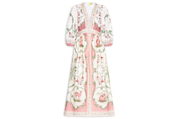 Vestido Longo Manga Curta Doce Encanto – Rosa