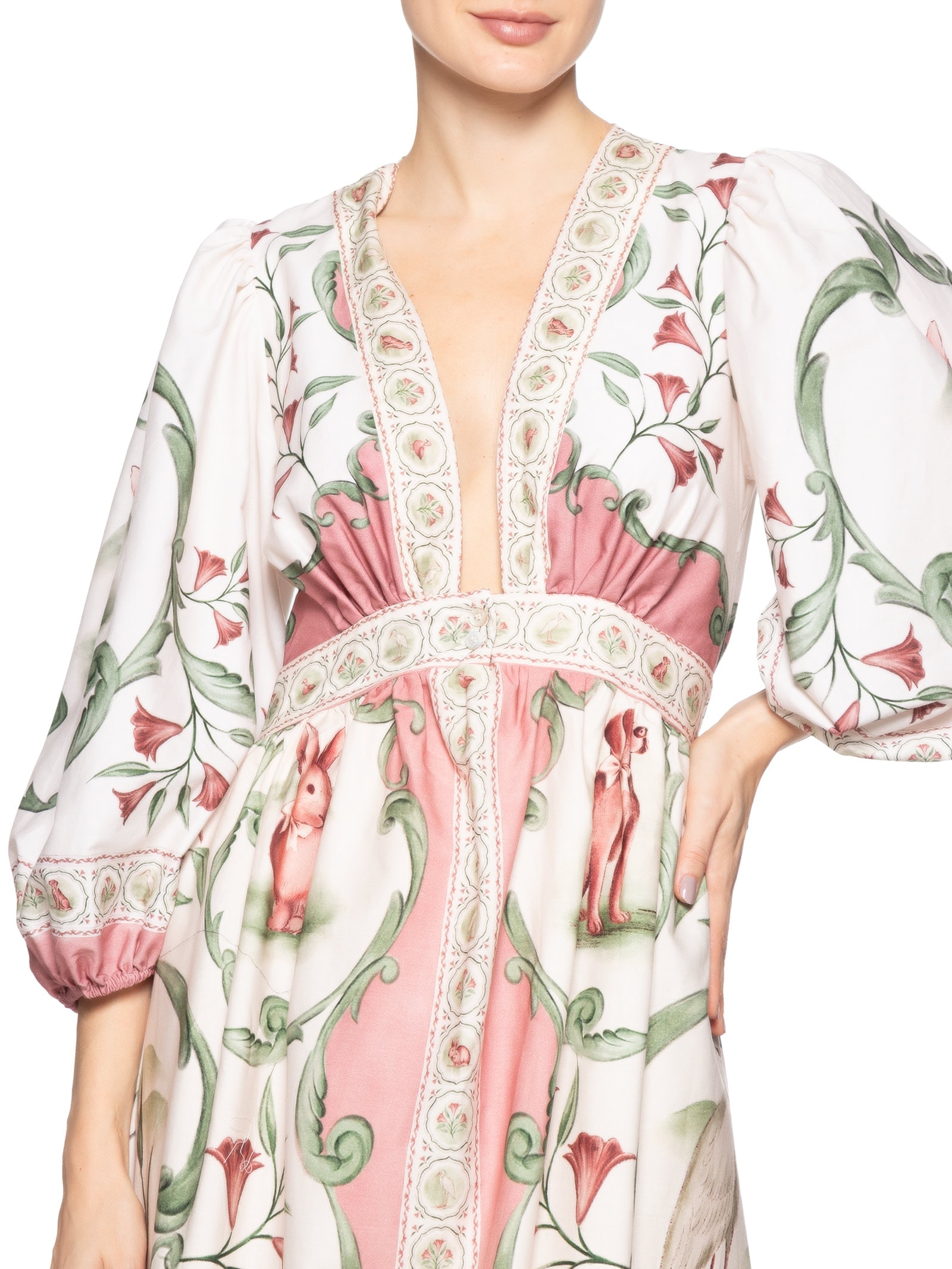 Vestido Longo Manga Curta Doce Encanto – Rosa Farm