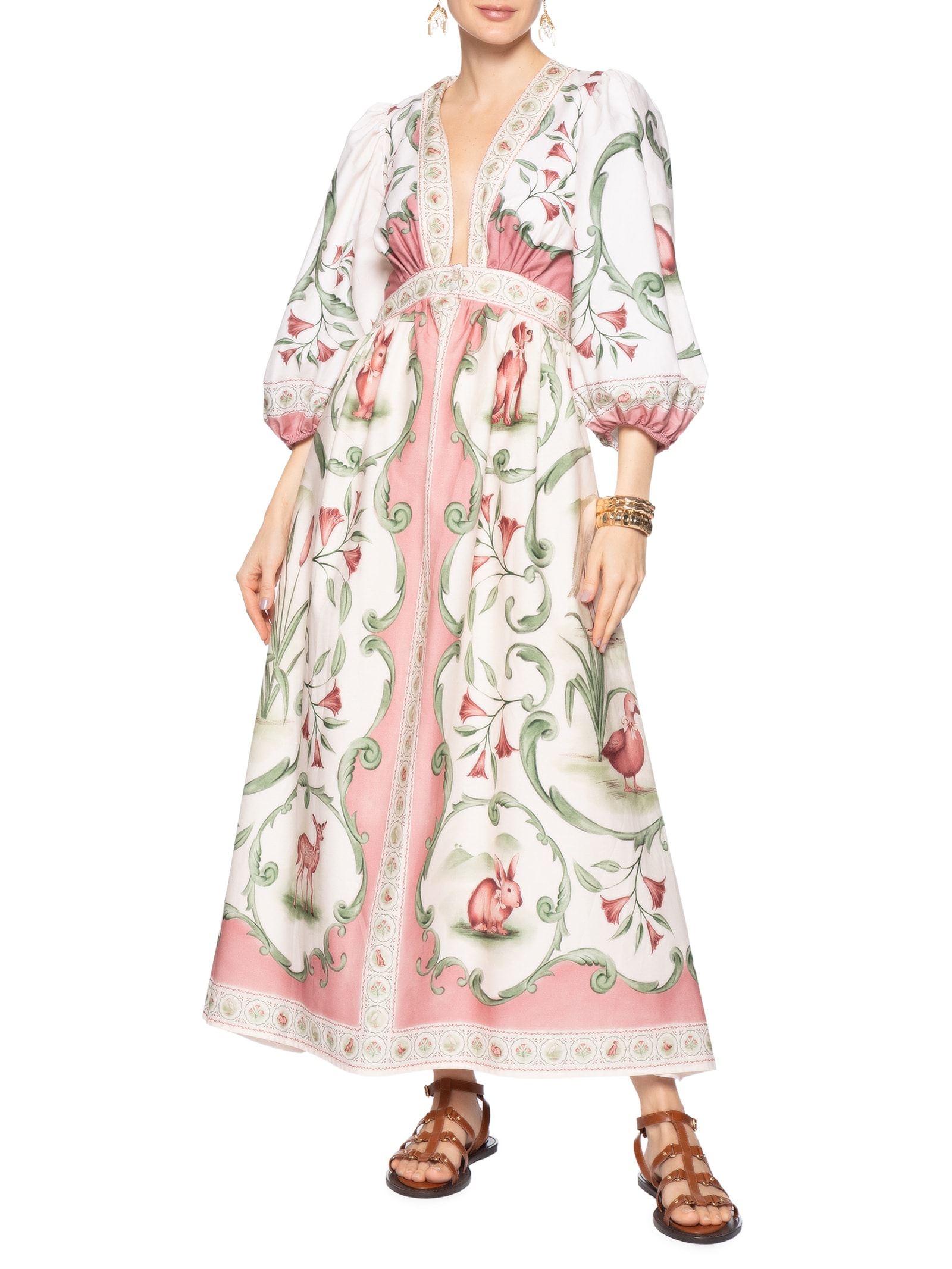 Vestido Longo Manga Curta Doce Encanto – Rosa Farm