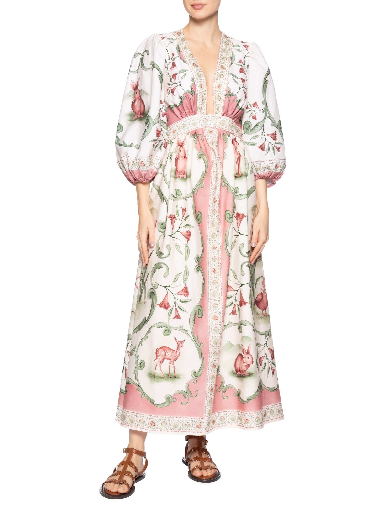 Vestido Longo Manga Curta Doce Encanto – Rosa Farm