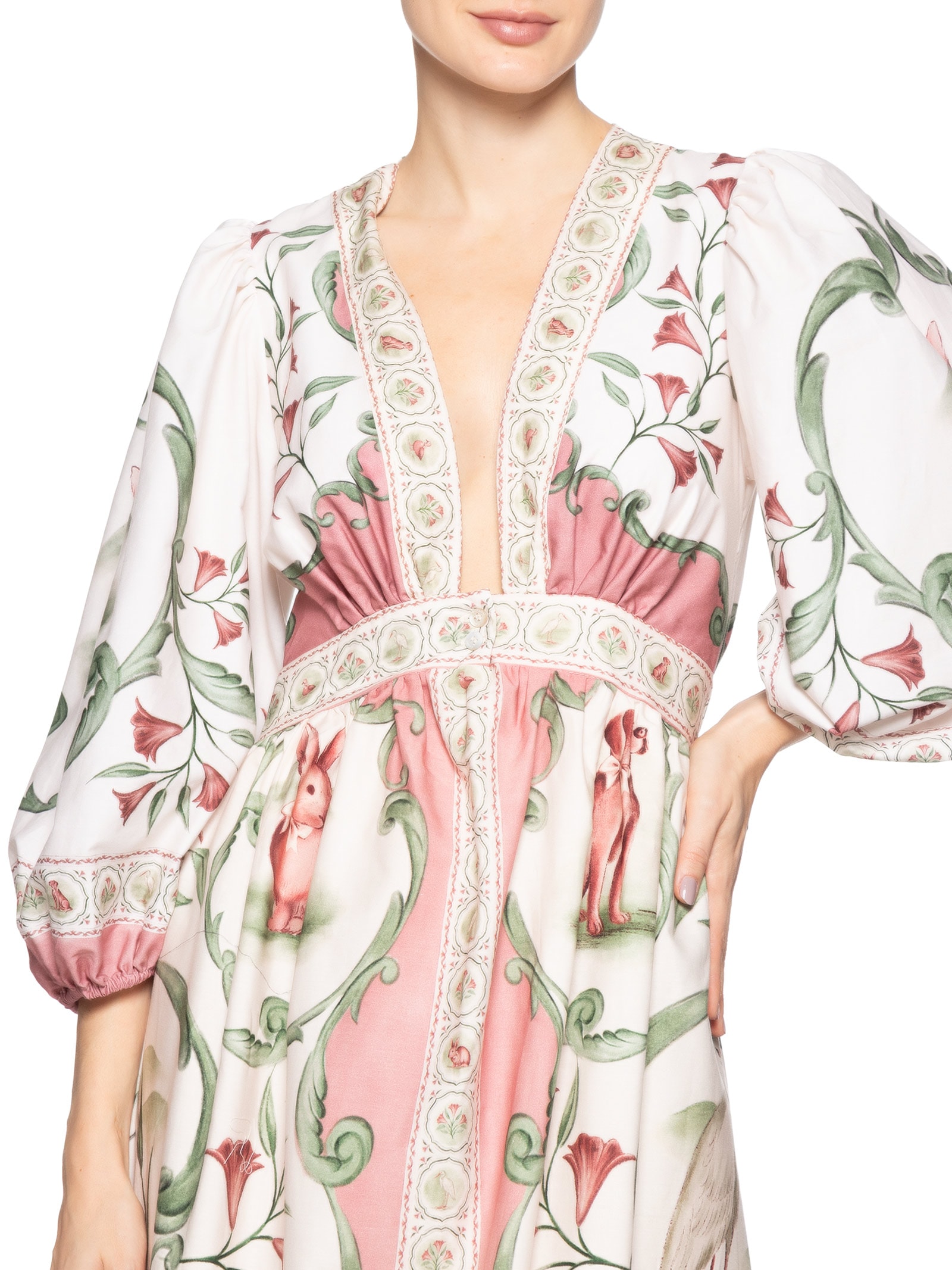 Vestido Longo Manga Curta Doce Encanto – Rosa Farm