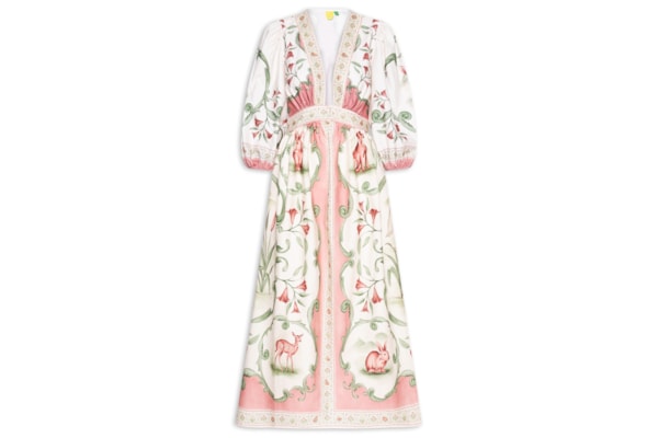 Vestido Longo Manga Curta Doce Encanto – Rosa
