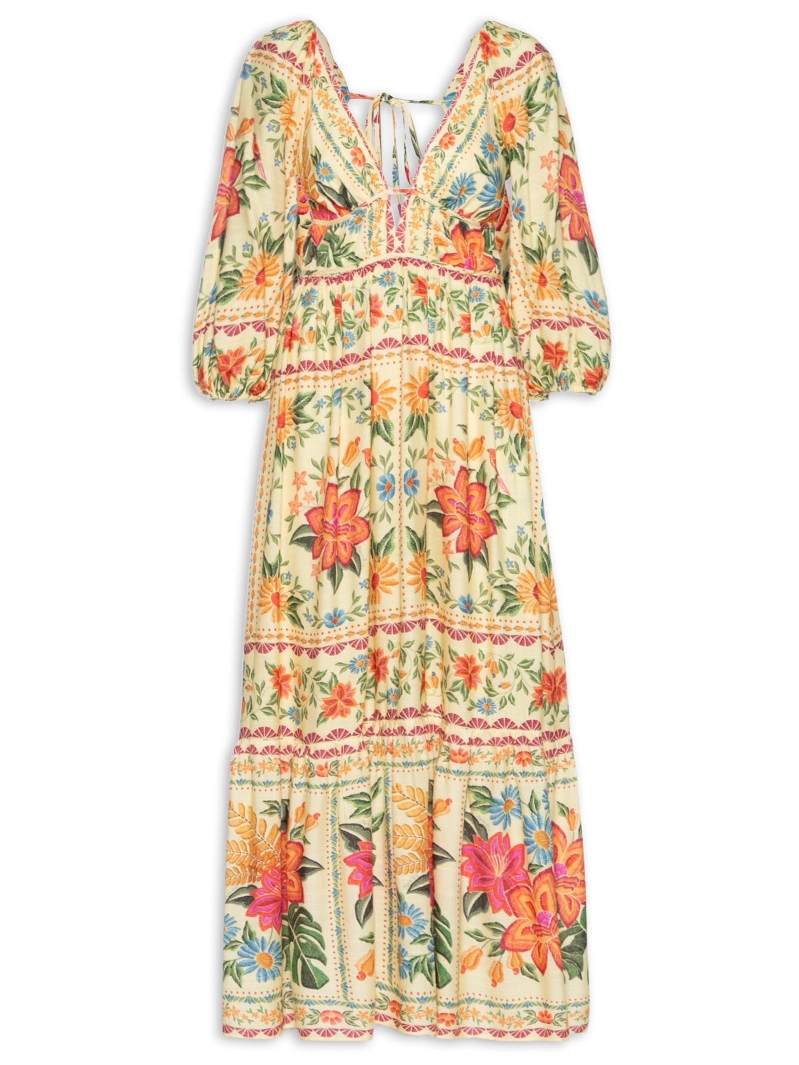 Vestido Estampado Vestido Farm Flor De Onça Farm Vestido Longo