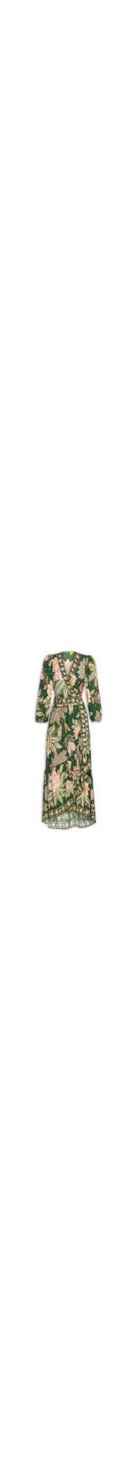 Vestido Longo Manga Floral Delhi - Verde
