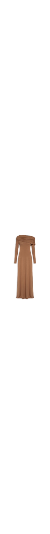 Vestido Longo Manga Longa - Marrom