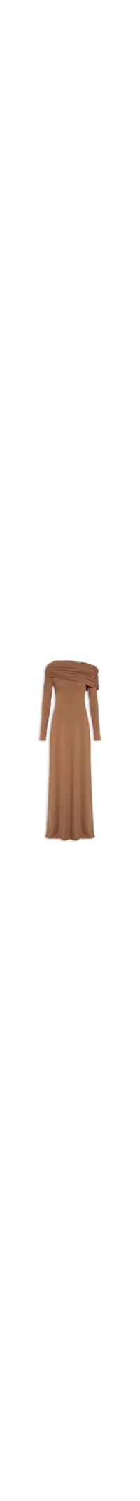 Vestido Longo Manga Longa - Marrom