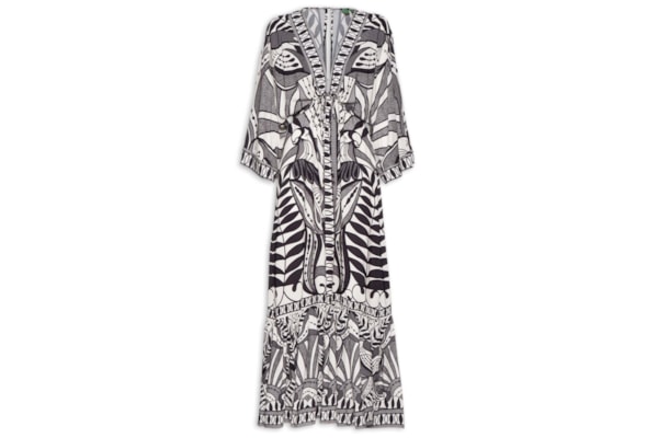 Vestido Longo Manga Rendeira - Preto 