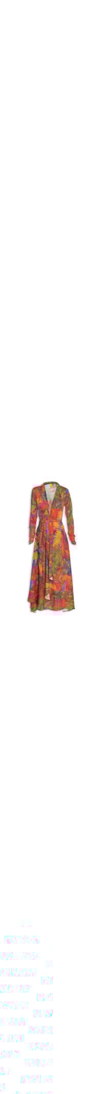 Vestido Longo Manga Selva Urbana - Laranja