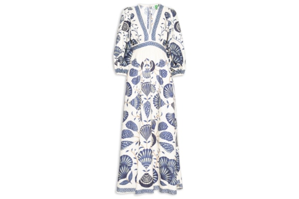 Vestido Longo Manga Sonho de Concha - Branco
