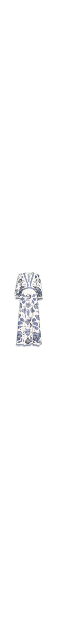 Vestido Longo Manga Sonho de Concha - Branco