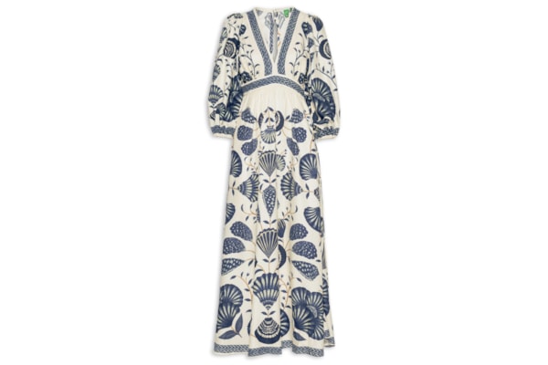 Vestido Longo Manga Sonho de Concha - Branco