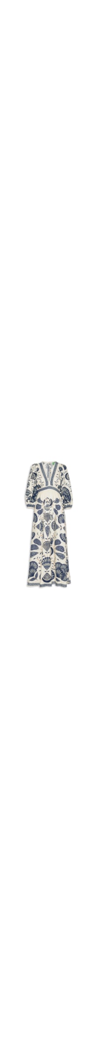 Vestido Longo Manga Sonho de Concha - Branco