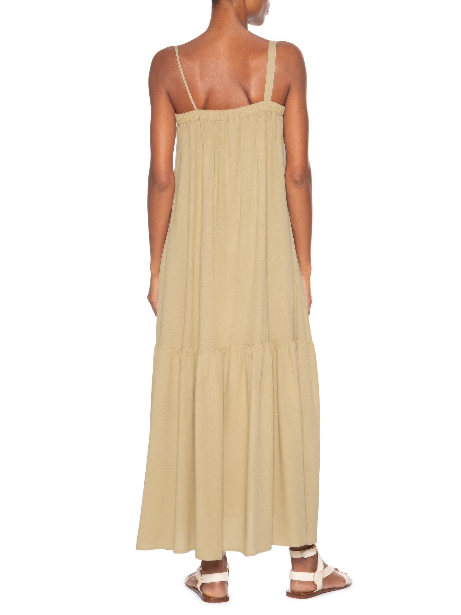 Vestido Longo Marias Detalhe Alcinha Bege Basiq